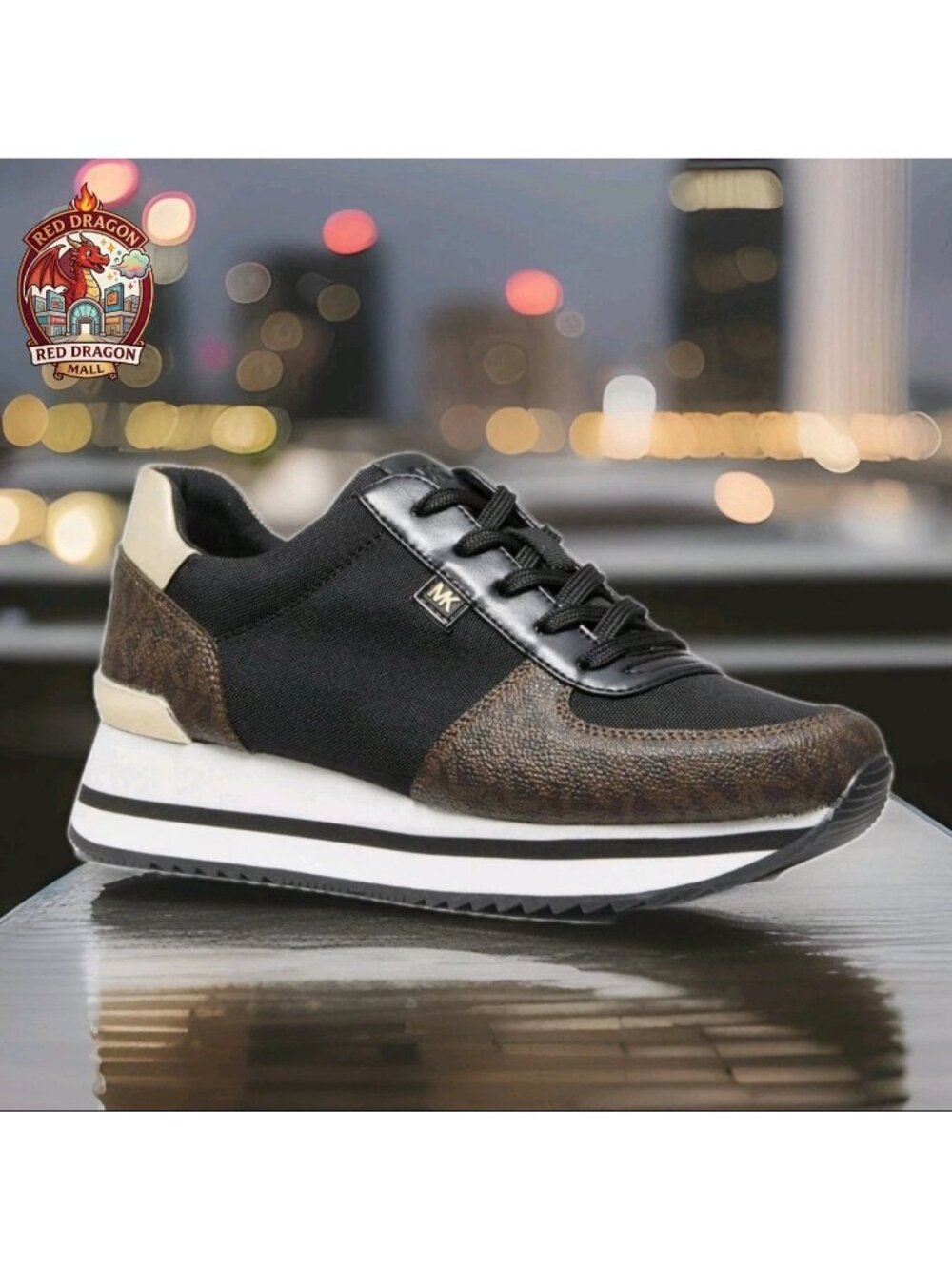 Michael Kors Monique Knit Trainer Running Sneakers Brown - Women's Size 10 - Picture 7 of 12